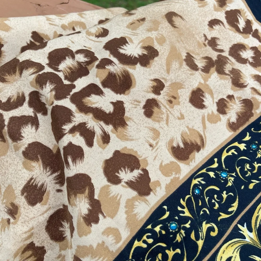 Gold, black and brown scarf